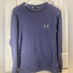 Men’s medium under armour crew hoodie, like new, blue